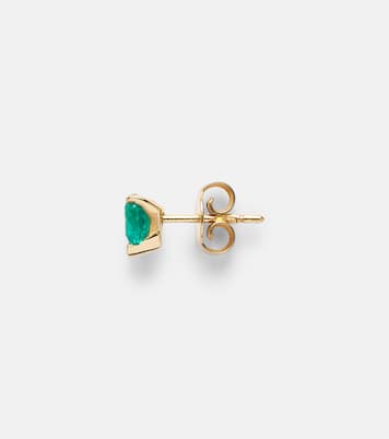 Boucles d'oreille unique en or 14 ct et émeraude | Roxanne First