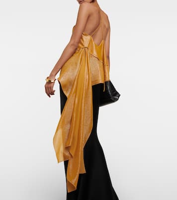 Top de lamé drapeado con apliques | Victoria Beckham
