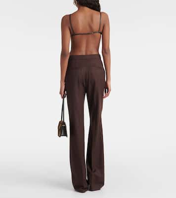 Cropped-Top Framed mit Leder | Christopher Esber