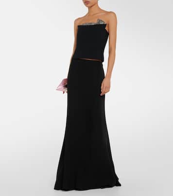 Verziertes Top aus Wolle und Seide | Roland Mouret