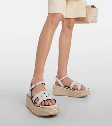 Espadrillas Kate in pelle con zeppa | Tod's