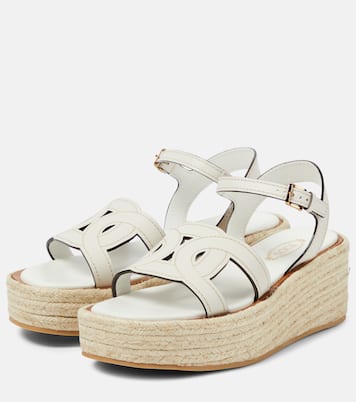 Espadrillas Kate in pelle con zeppa | Tod's