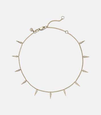 Large Fringe 14kt gold anklet with diamonds | Sydney Evan
