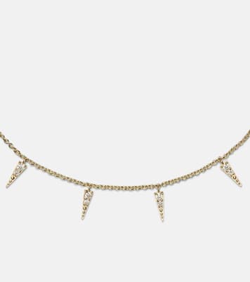 Large Fringe 14kt gold anklet with diamonds | Sydney Evan