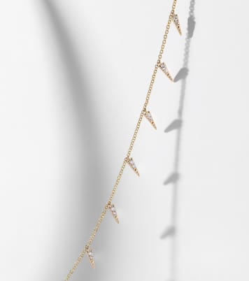 Large Fringe 14kt gold anklet with diamonds | Sydney Evan