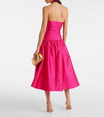 Halterneck taffeta midi dress | Roland Mouret
