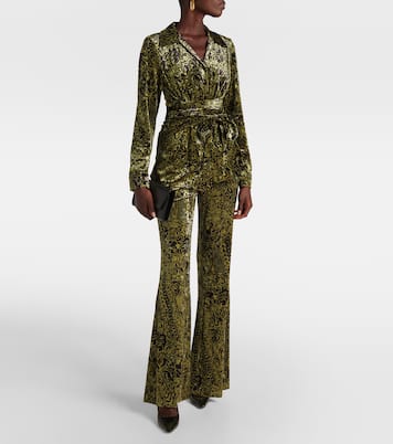 Lagarde printed velvet wrap top | Diane von Furstenberg
