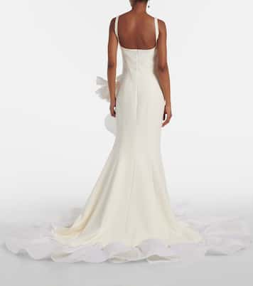 Bridal - Abito lungo Yana in crêpe e raso | Safiyaa