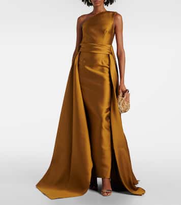Abito lungo monospalla Charo in twill | Solace London