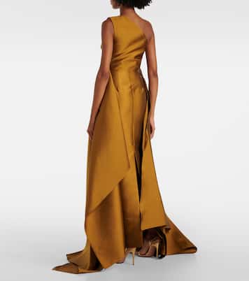 Abito lungo monospalla Charo in twill | Solace London