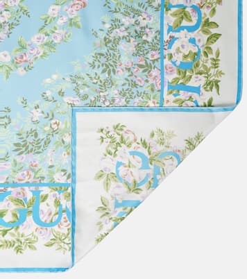 GG floral silk twill scarf | Gucci