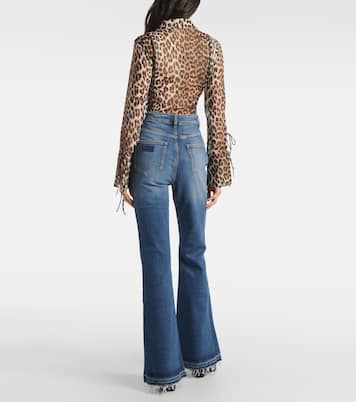 High-Rise Flared Jeans Blue Future Goddi | Ganni