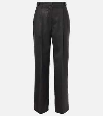 Pantaloni a gamba larga in misto lana | Brunello Cucinelli