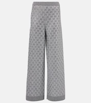 Weite Hose GG aus einem Wollgemisch | Gucci