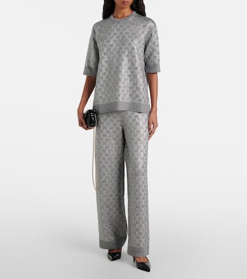 Weite Hose GG aus einem Wollgemisch | Gucci