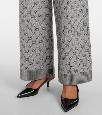 Weite Hose GG aus einem Wollgemisch | Gucci