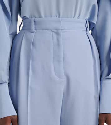 Pantaloni a gamba larga Bucklel in crêpe di lana | Joseph