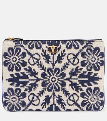 Pochette VLogo en jacquard à fleurs | Valentino Garavani