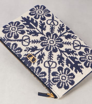 Pochette VLogo en jacquard à fleurs | Valentino Garavani