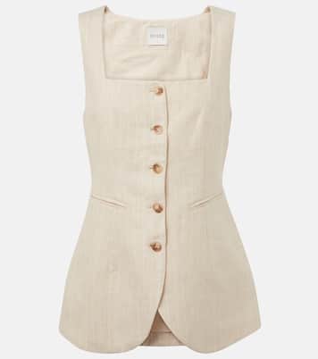Lucille pinstripe linen vest | Posse