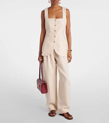 Lucille pinstripe linen vest | Posse