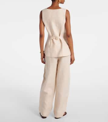 Lucille pinstripe linen vest | Posse