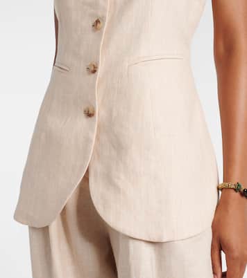 Lucille pinstripe linen vest | Posse