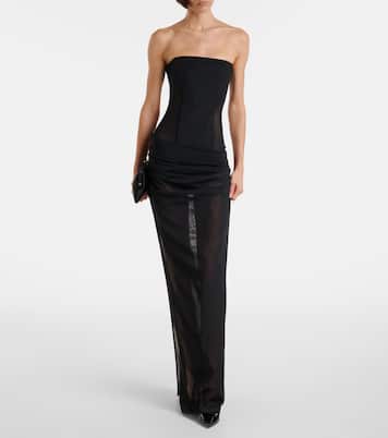 Sheer strapless corset dress | Alex Perry
