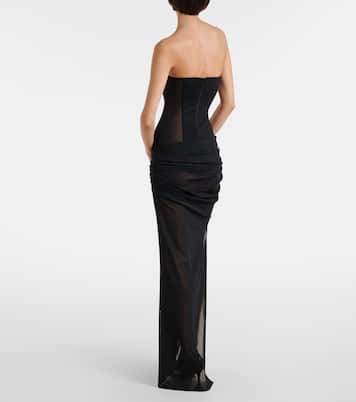 Sheer strapless corset dress | Alex Perry