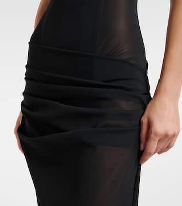 Sheer strapless corset dress | Alex Perry