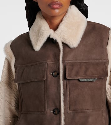 Shearling-lined suede vest | Brunello Cucinelli