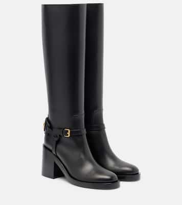 VLogo leather knee-high boots | Valentino Garavani