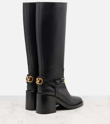 VLogo leather knee-high boots | Valentino Garavani