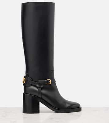 VLogo leather knee-high boots | Valentino Garavani