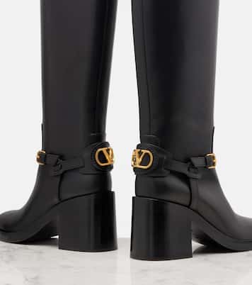 VLogo leather knee-high boots | Valentino Garavani