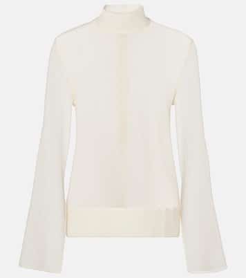 Top de cuello alto de algodón y seda | Toteme