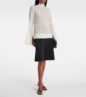 Top de cuello alto de algodón y seda | Toteme