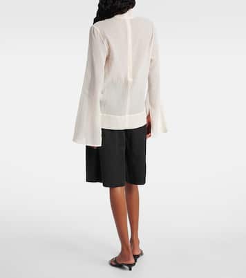 Top de cuello alto de algodón y seda | Toteme