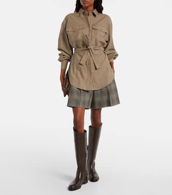 Checked virgin wool overshirt | Brunello Cucinelli