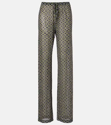 Embellished printed sheer jersey pants | Dries Van Noten