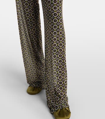 Embellished printed sheer jersey pants | Dries Van Noten