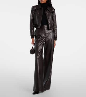 Pantalon évasé à taille haute en cuir | Dorothee Schumacher