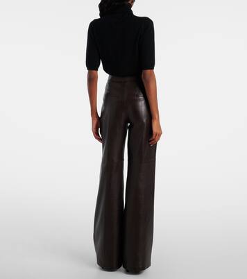 Pantalon évasé à taille haute en cuir | Dorothee Schumacher