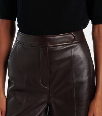 Pantalon évasé à taille haute en cuir | Dorothee Schumacher
