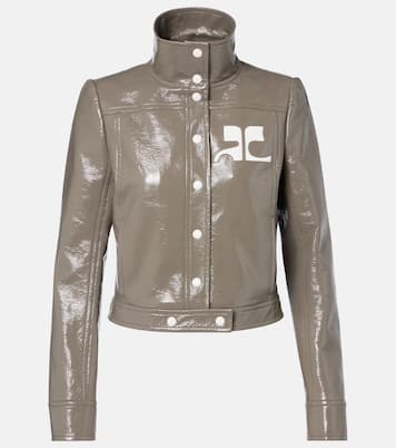Bestickte Cropped-Jacke aus Vinyl | Courrèges