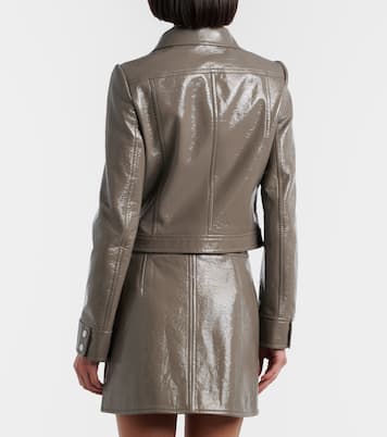 Bestickte Cropped-Jacke aus Vinyl | Courrèges