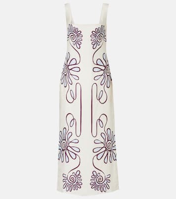 Amaranta printed linen midi dress | Cala de la Cruz