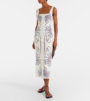 Amaranta printed linen midi dress | Cala de la Cruz