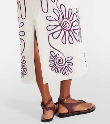 Amaranta printed linen midi dress | Cala de la Cruz