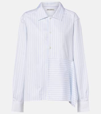 Striped asymmetric cotton poplin shirt | JW Anderson